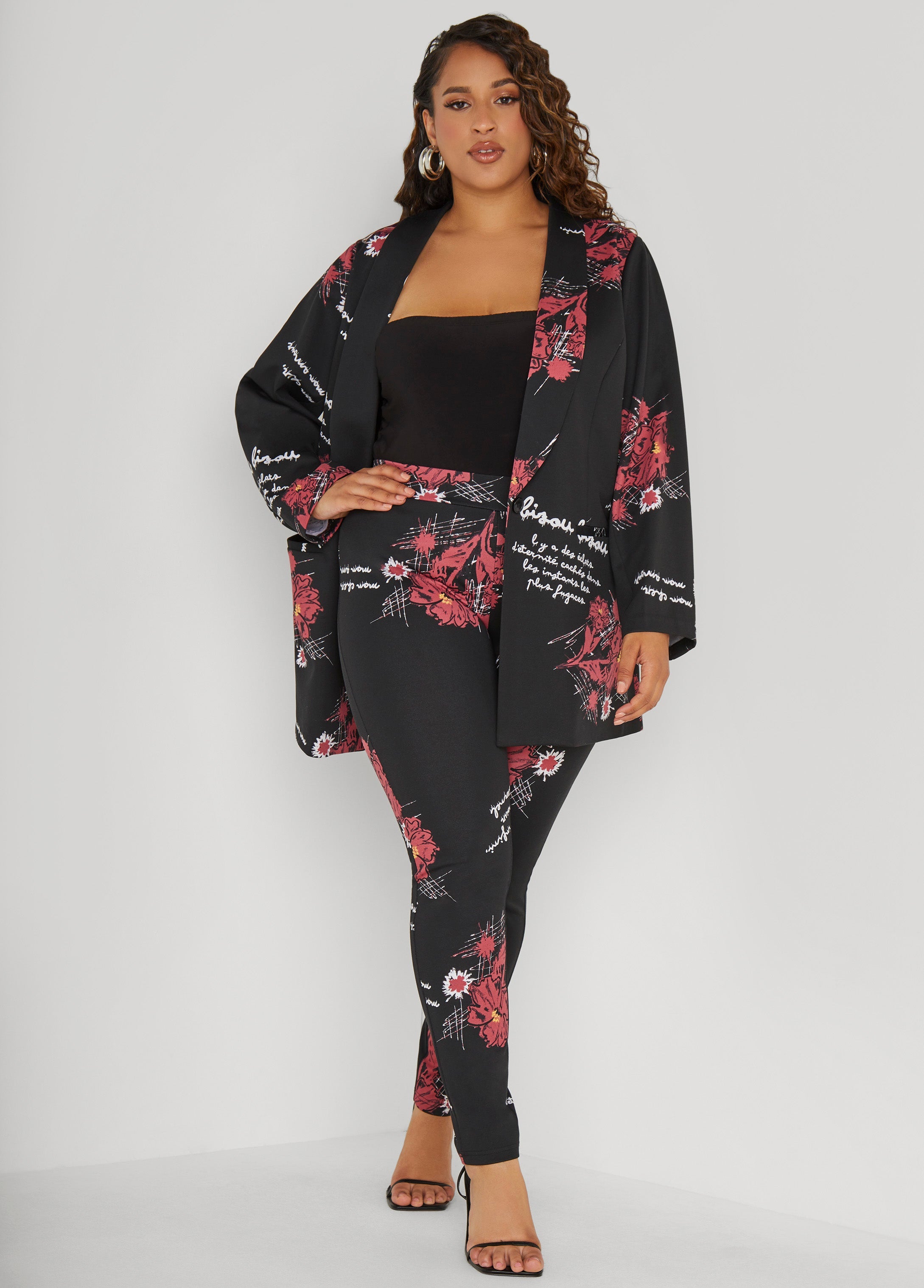 Plus Size Printed Ponte Leggings
