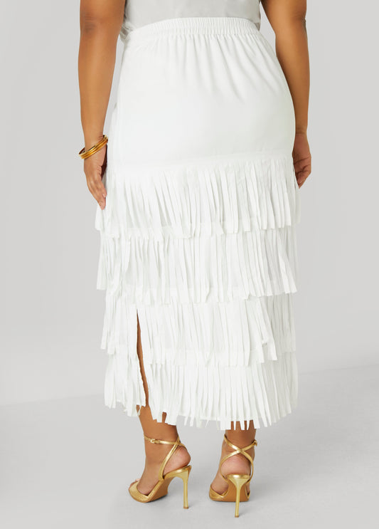 Fringed Maxi Skirt