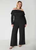 Plus Size Textured Straight Leg Pants