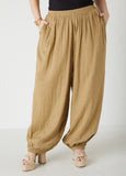 High Waist Cotton Harem Pants