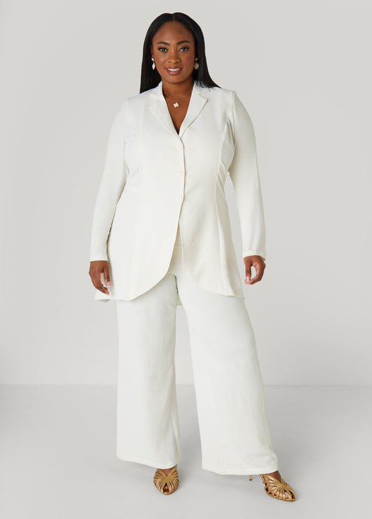 Textured Straight Leg Pants