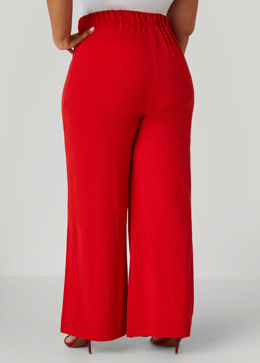Textured Straight Leg Pants