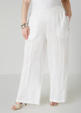 Embroidered Linen Blend Pants