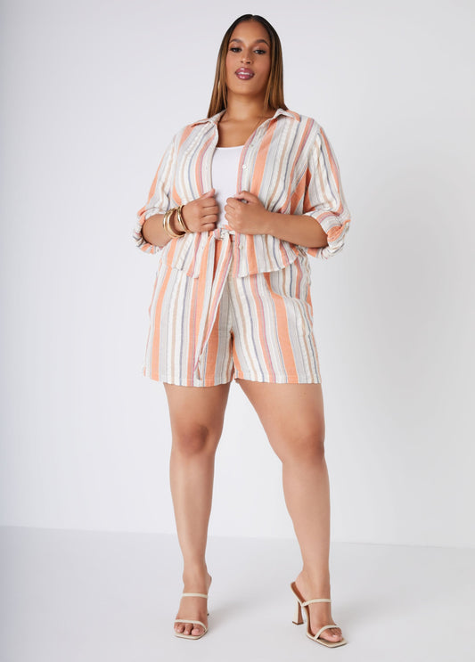 Striped Gauze Shorts