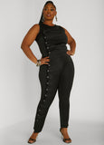Plus Size Snap Detailed Leggings