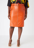 Faux Leather Cargo Skirt