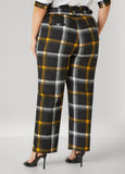 Plaid Twill Paperbag Pants