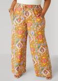 Abstract Print Wide Leg Pants