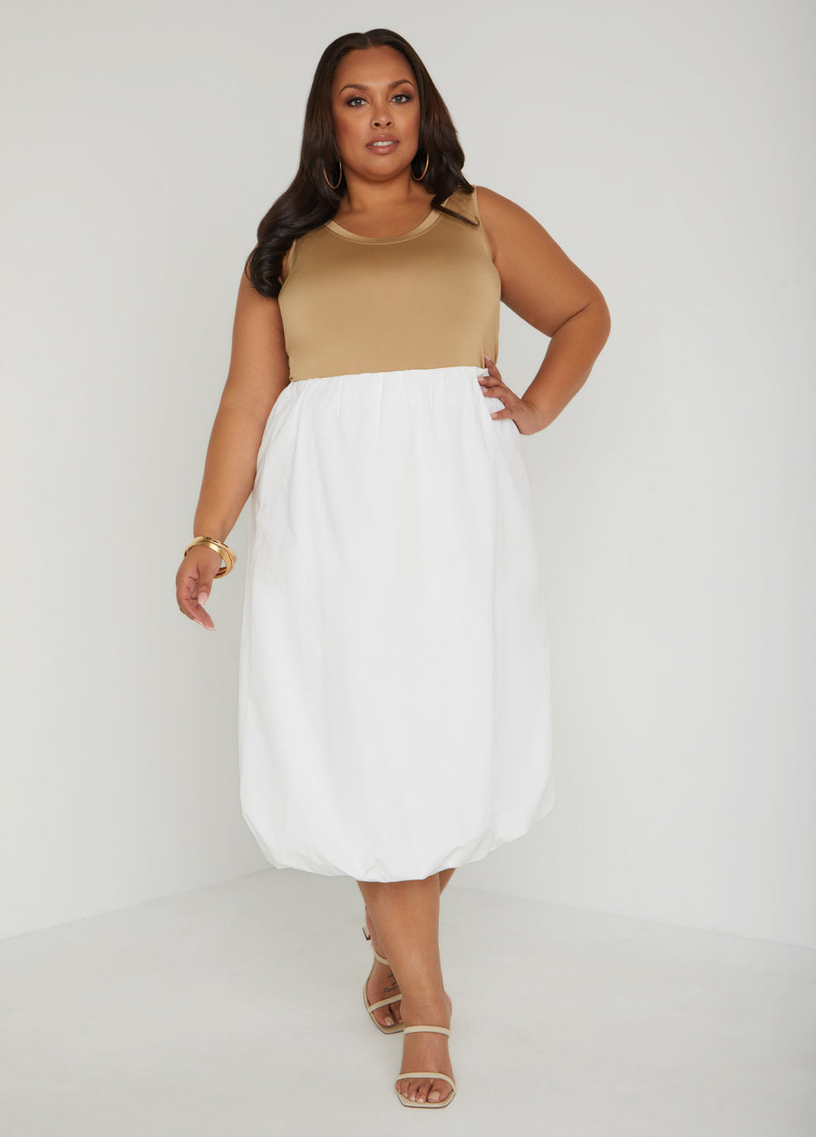 Plus Size bubble skirt plus size midi skirt plus size cotton skirt