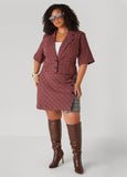 Plus Size Two Tone Plaid Mini Skirt