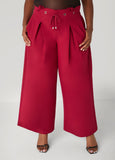 Belted Paperbag Wide Leg Pants