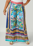 Scarf Satin Wide Leg Pants