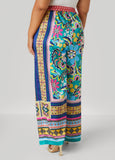 Scarf Satin Wide Leg Pants
