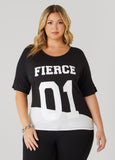 Plus Size Fierce Two Tone Sequined Tee