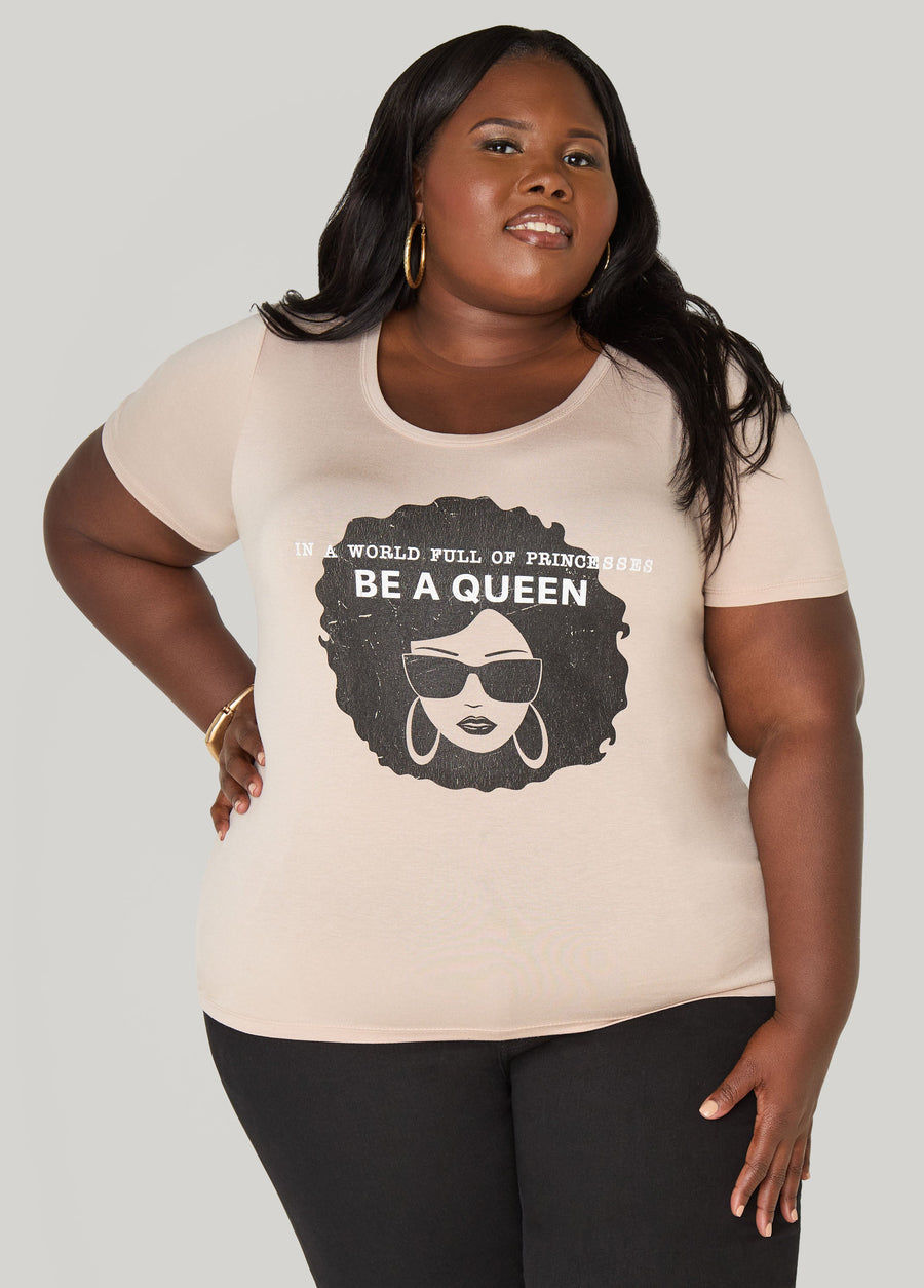Plus Size Be A Queen Graphic Tee