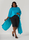 Plus Size Split Back Hi Low Duster Top