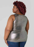 Foiled Textured Knit Tank
