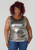 Plus Size Foiled Tank Plus Size Metallic Tank Top Plus Size Basic