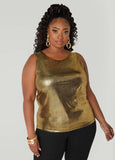 Plus Size Foiled Tank Plus Size Metallic Tank Top Plus Size Basic