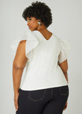 Organza Sleeve Paneled Tee