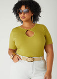 Twisted Keyhole Ribbed Top