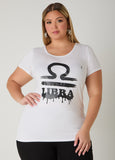 Plus Size Glittered Libra Graphic Tee