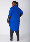 Faux Leather Paneled Hi Low Tunic
