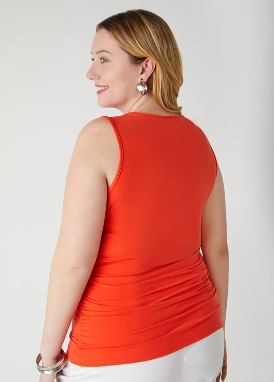 Cowl Neck Ruched Knit Top