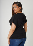 Tie Front Stretch Knit Top