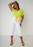 Tie Front Stretch Knit Top