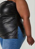 Faux Leather Tube Top