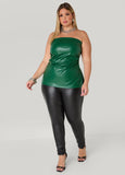Faux Leather Tube Top