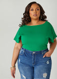 Plus Size Ruched Crepe Top