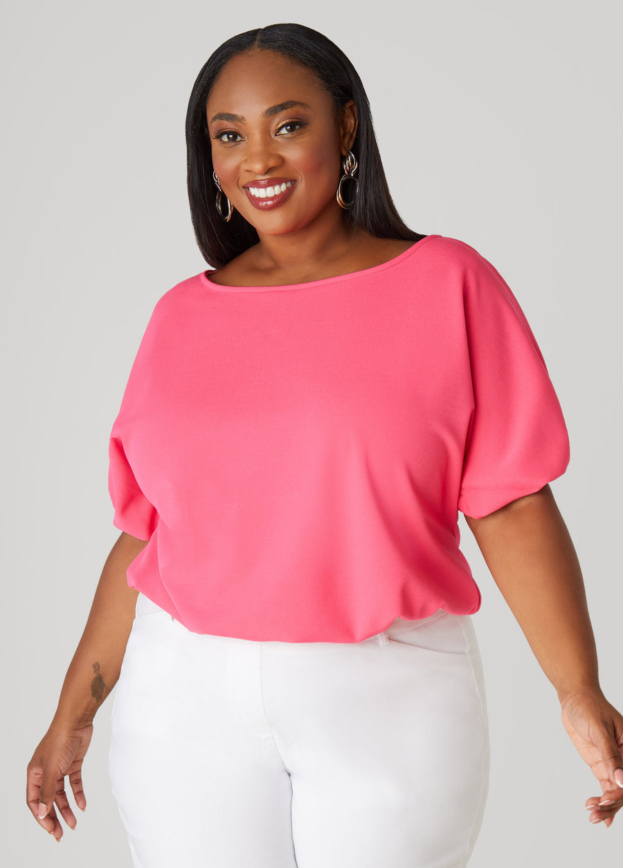 Plus Size Cropped Bubble Top