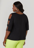 Cutout Sleeve Jersey Top