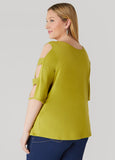 Cutout Sleeve Jersey Top