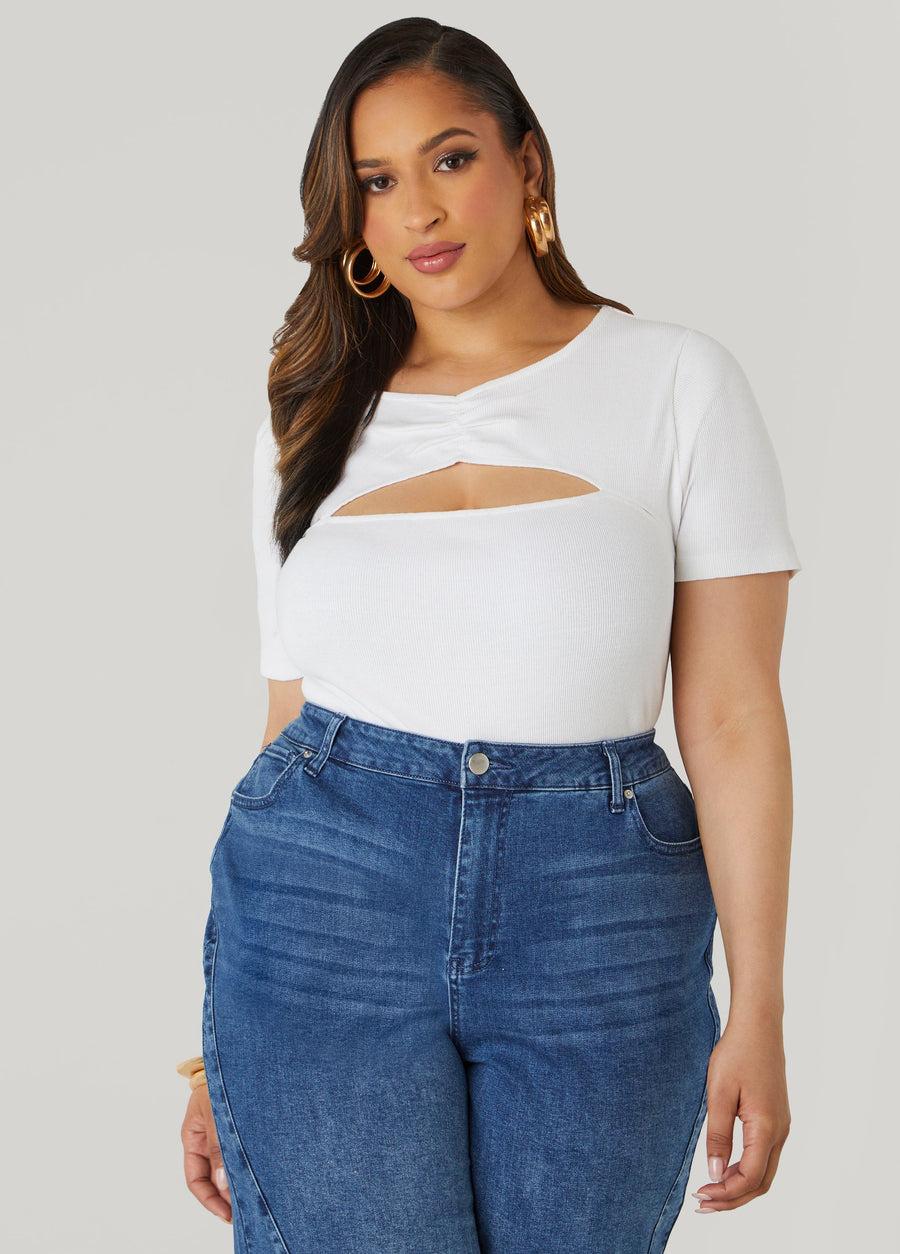 Cutout Ribbed Tee