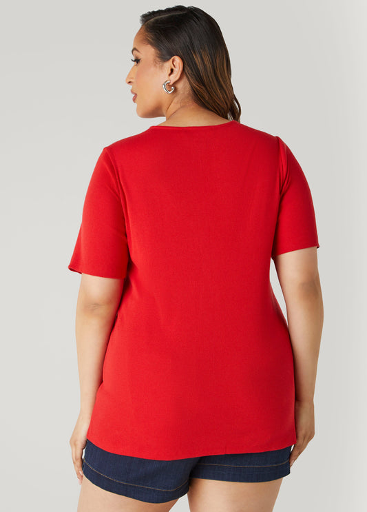 Split Front Ribbed Top