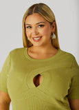 Cutout Ribbed Top