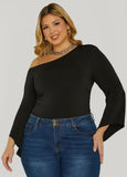 Plus Size Gathered Off The Shoulder Top