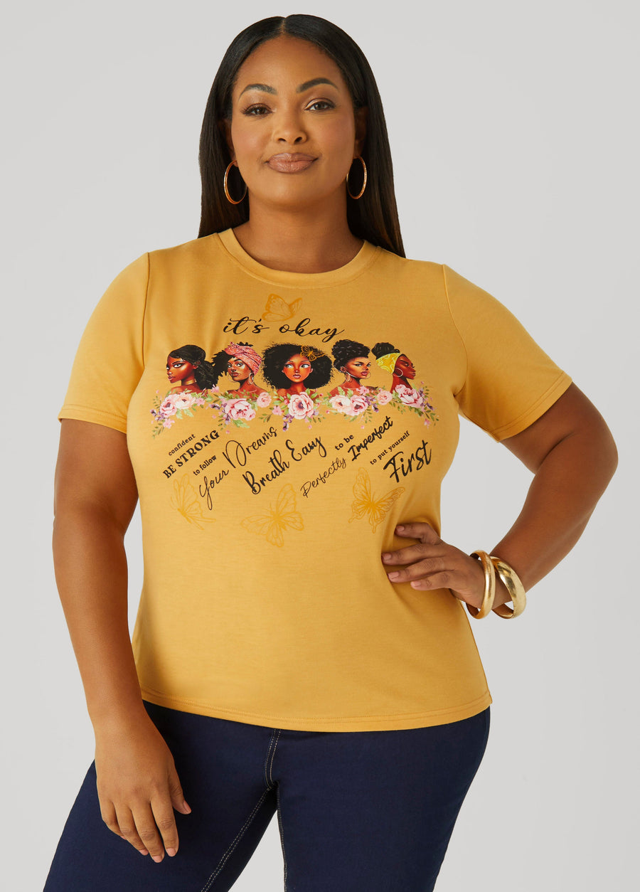Plus Size Its Okay Graphic Tee