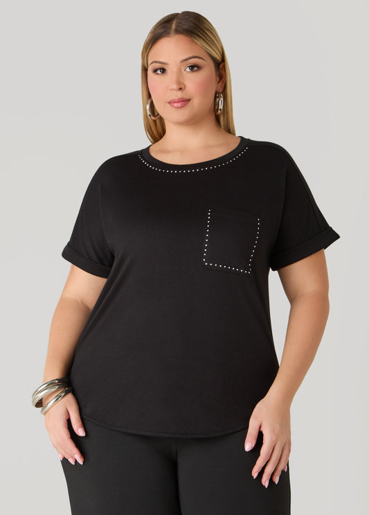Plus Size Crystal French Terry Tee