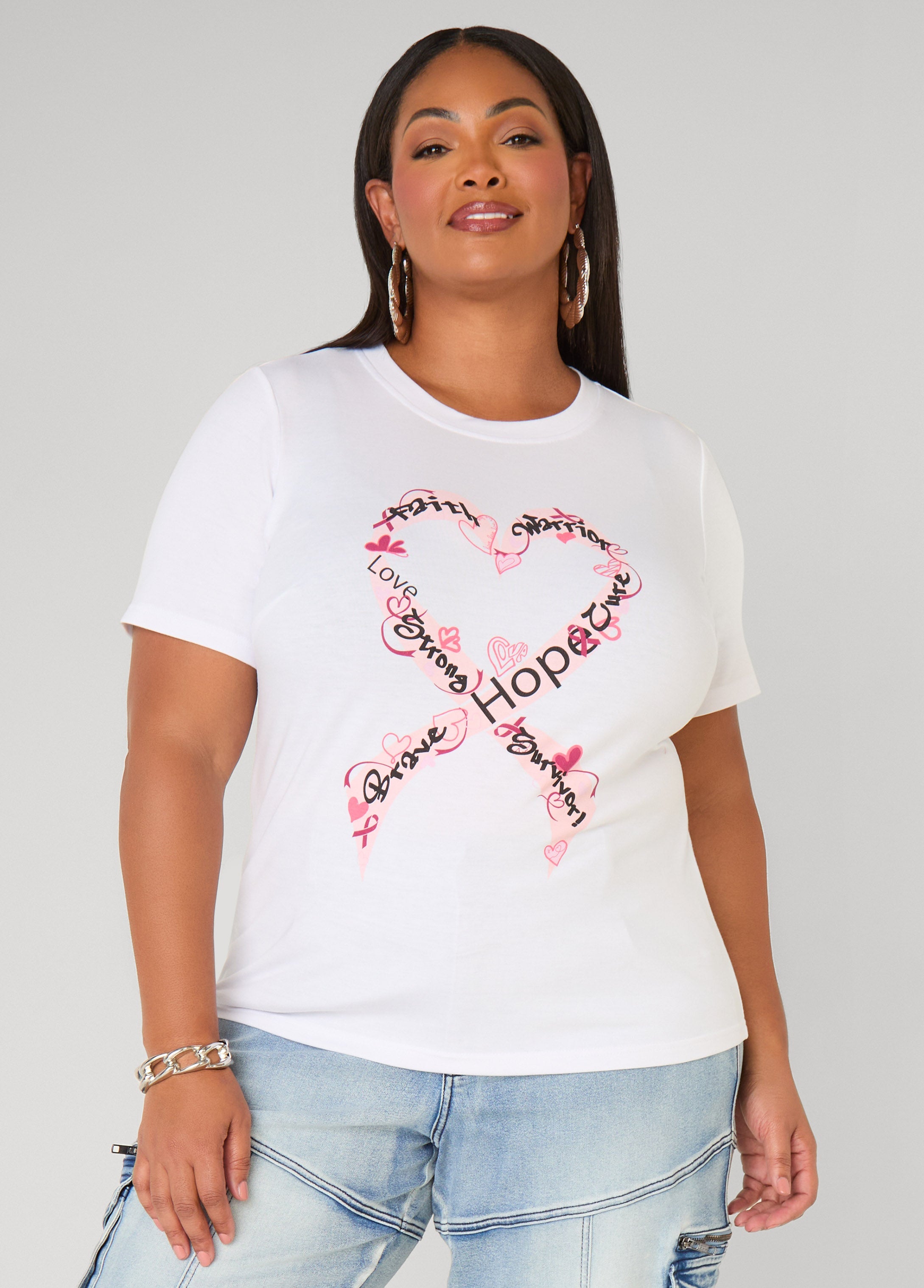 Plus Size Faith Warrior Survivor Graphic Tee