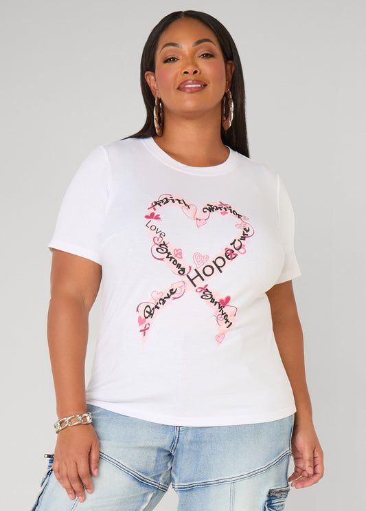 Plus Size Faith Warrior Survivor Graphic Tee