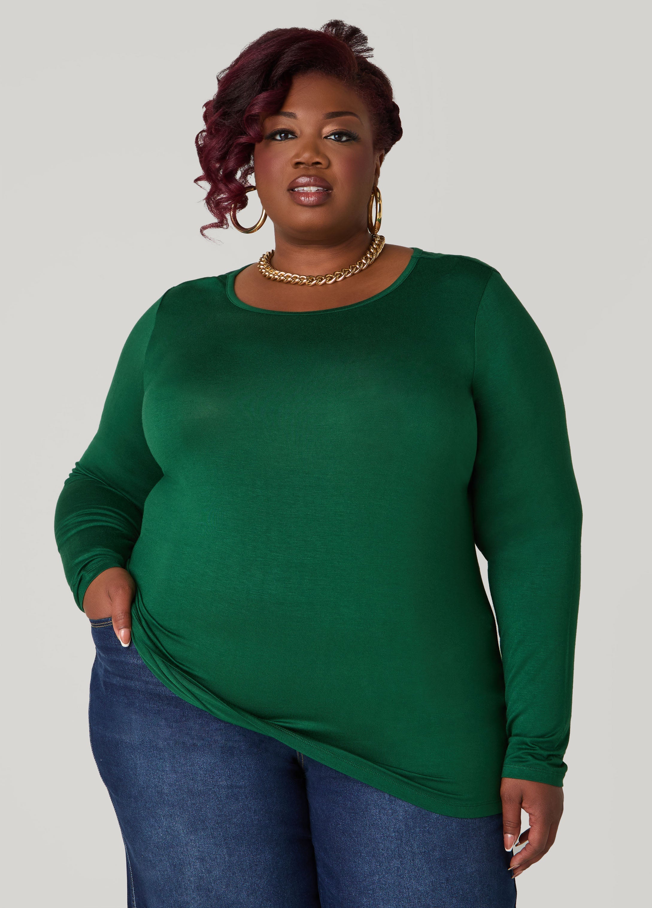 Plus Size The Basic Long Sleeved Jersey Tee