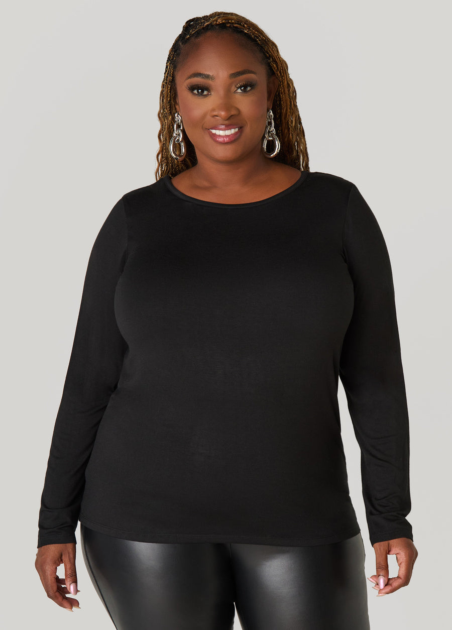 Plus Size Long Sleeved Jersey Tee