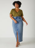 Faux Wrap Jersey Top