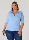 V Neck Ribbed Top