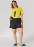 Plus Size Feather Embroidered Tee