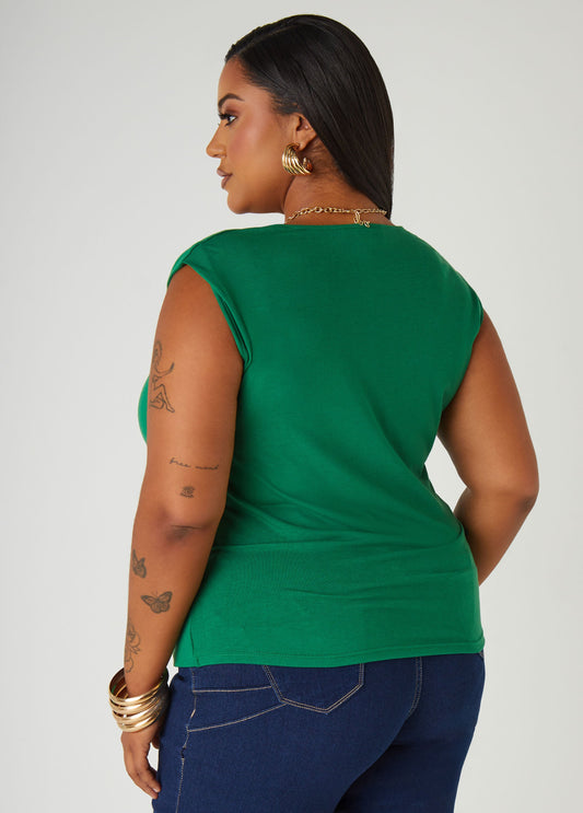 Faux Wrap Jersey Top